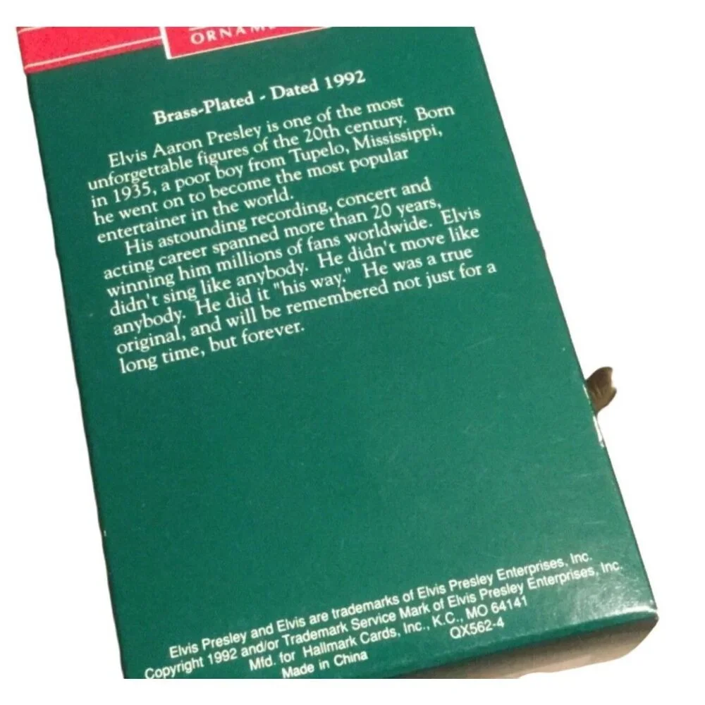 Hallmark Gold Crown Exclusive Elvis Presley 1992 Keepsake Guitar Ornament Collec - Picture 8 of 9